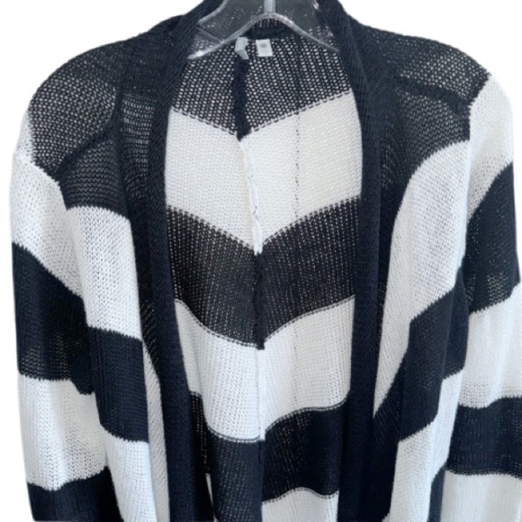 Rip Curl Cardigan Black/White Wide Stripe Open Front Sz Small/8 - Picture 3 of 9